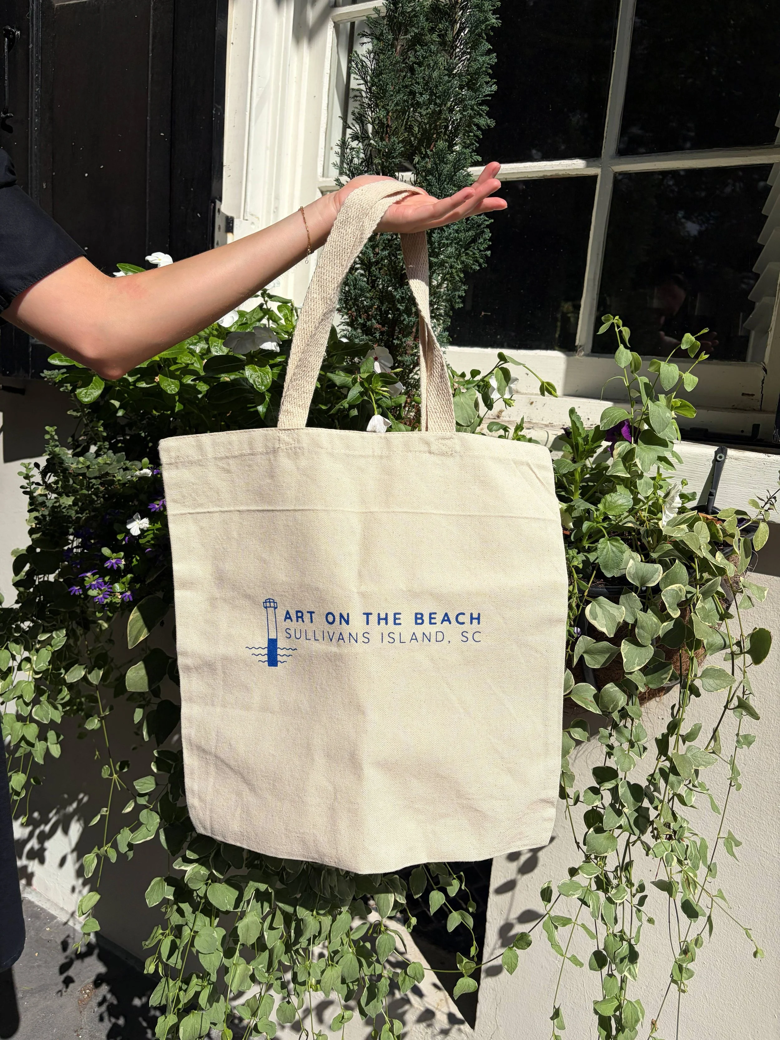 Art on the Beach Cotton Canvas Tote