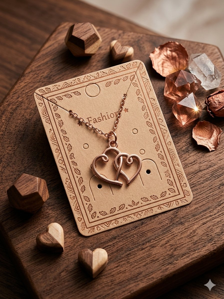 Intertwined Hearts Necklace 18"