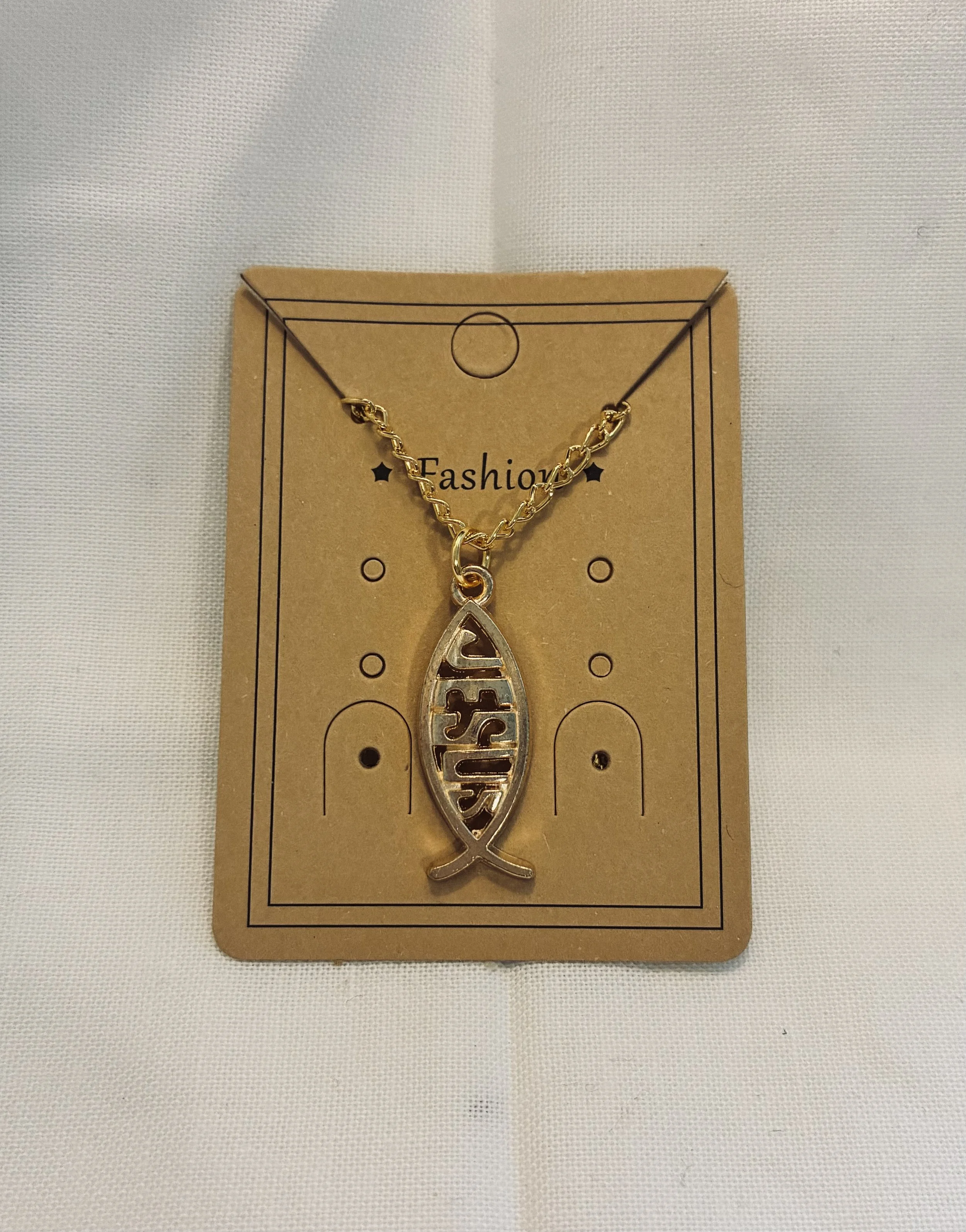Jesus Fish Necklace 18"