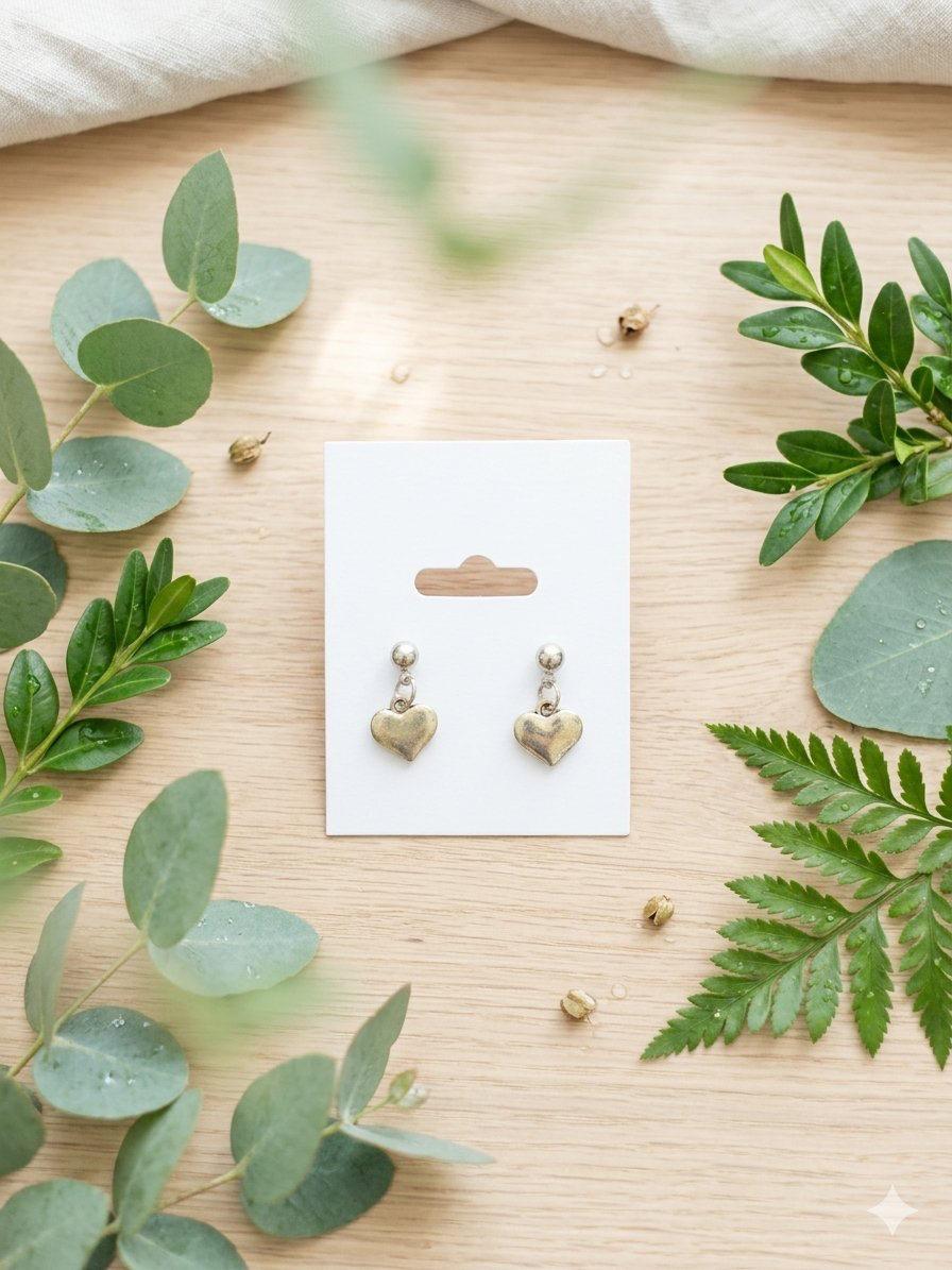 Silver Heart Earrings H/a