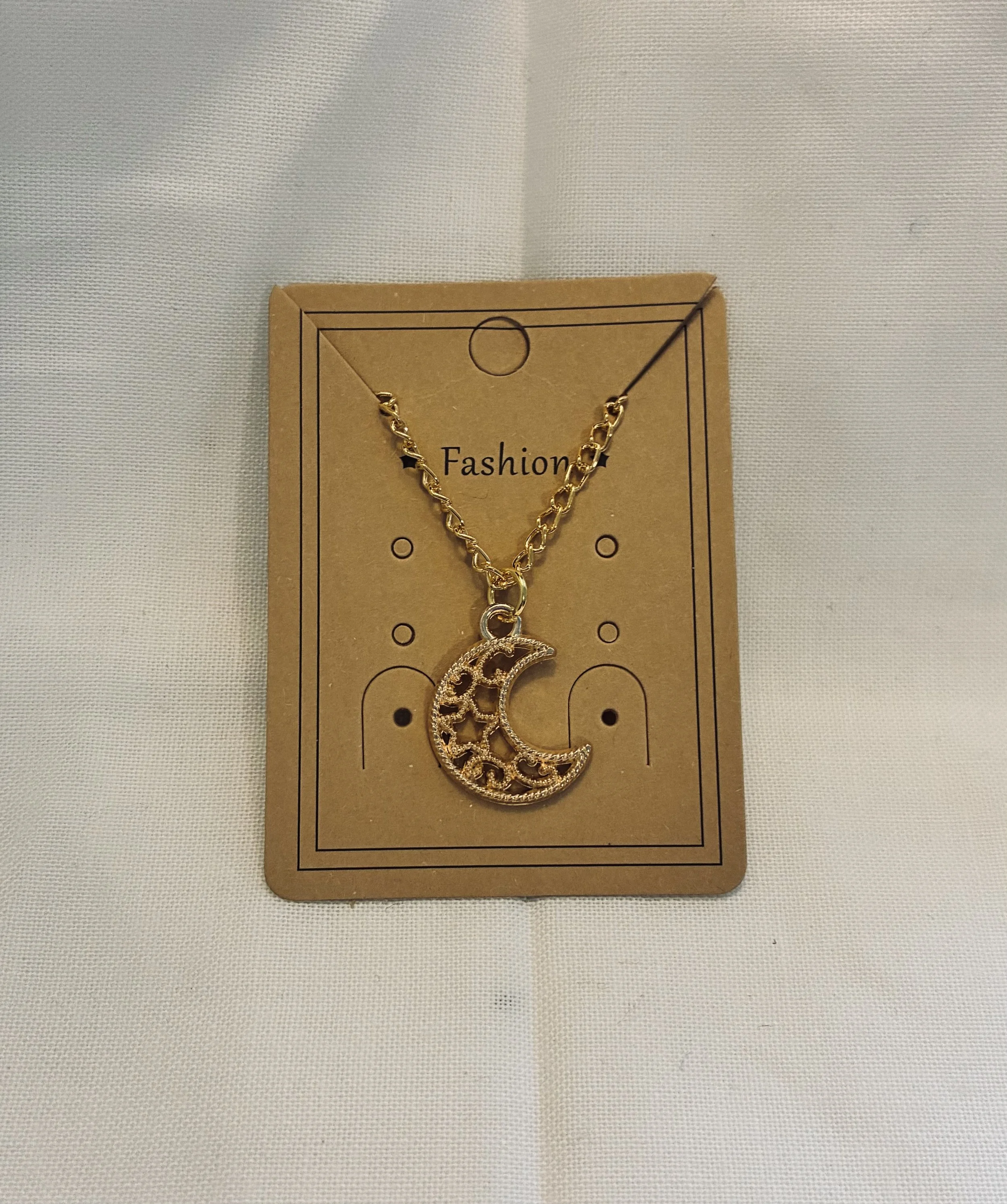 Crescent Moon Necklace 18"