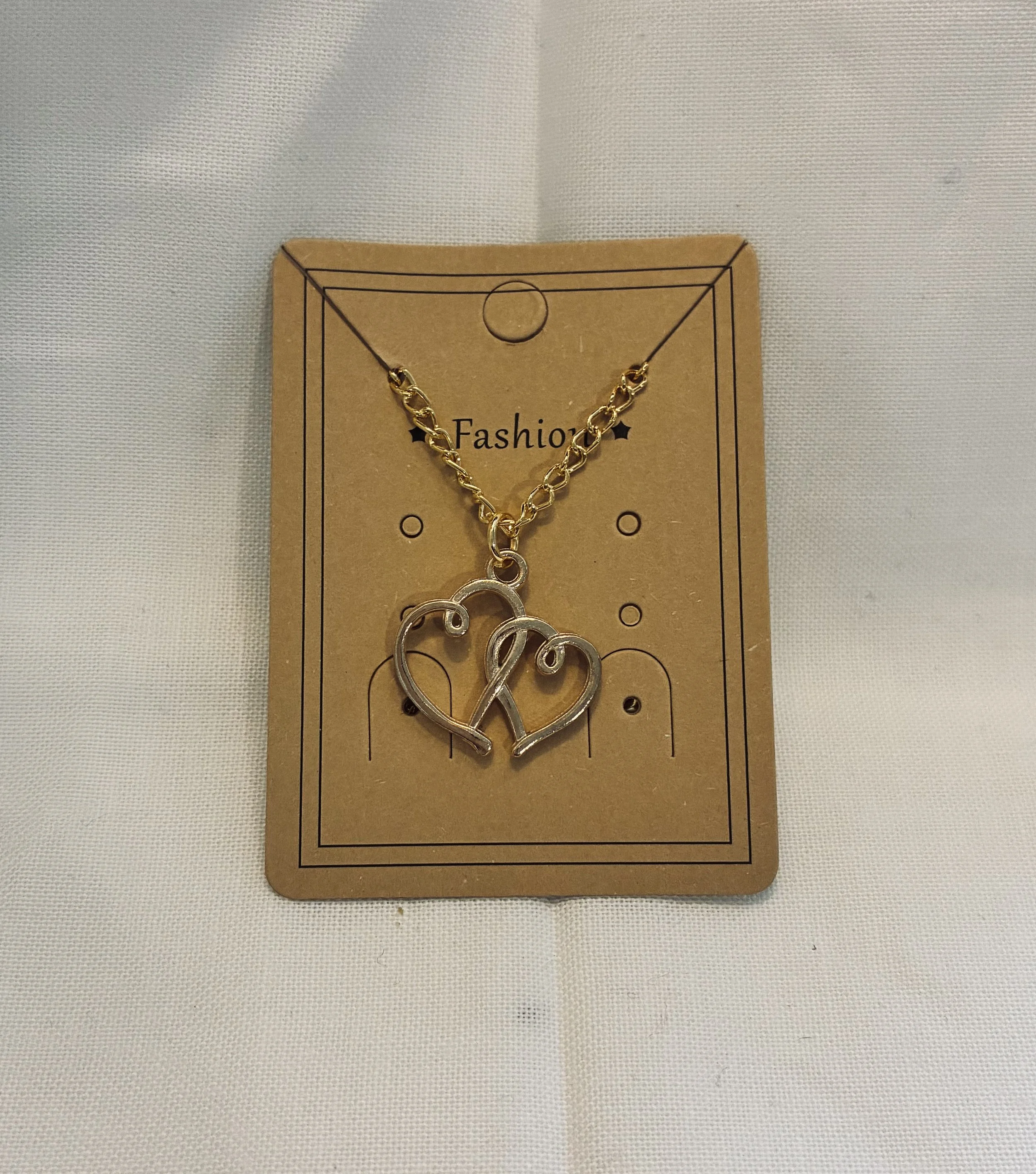 Intertwined Hearts Necklace 18"