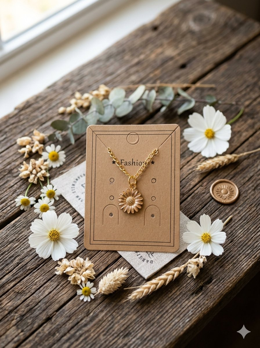 Sunflower Necklace 18"