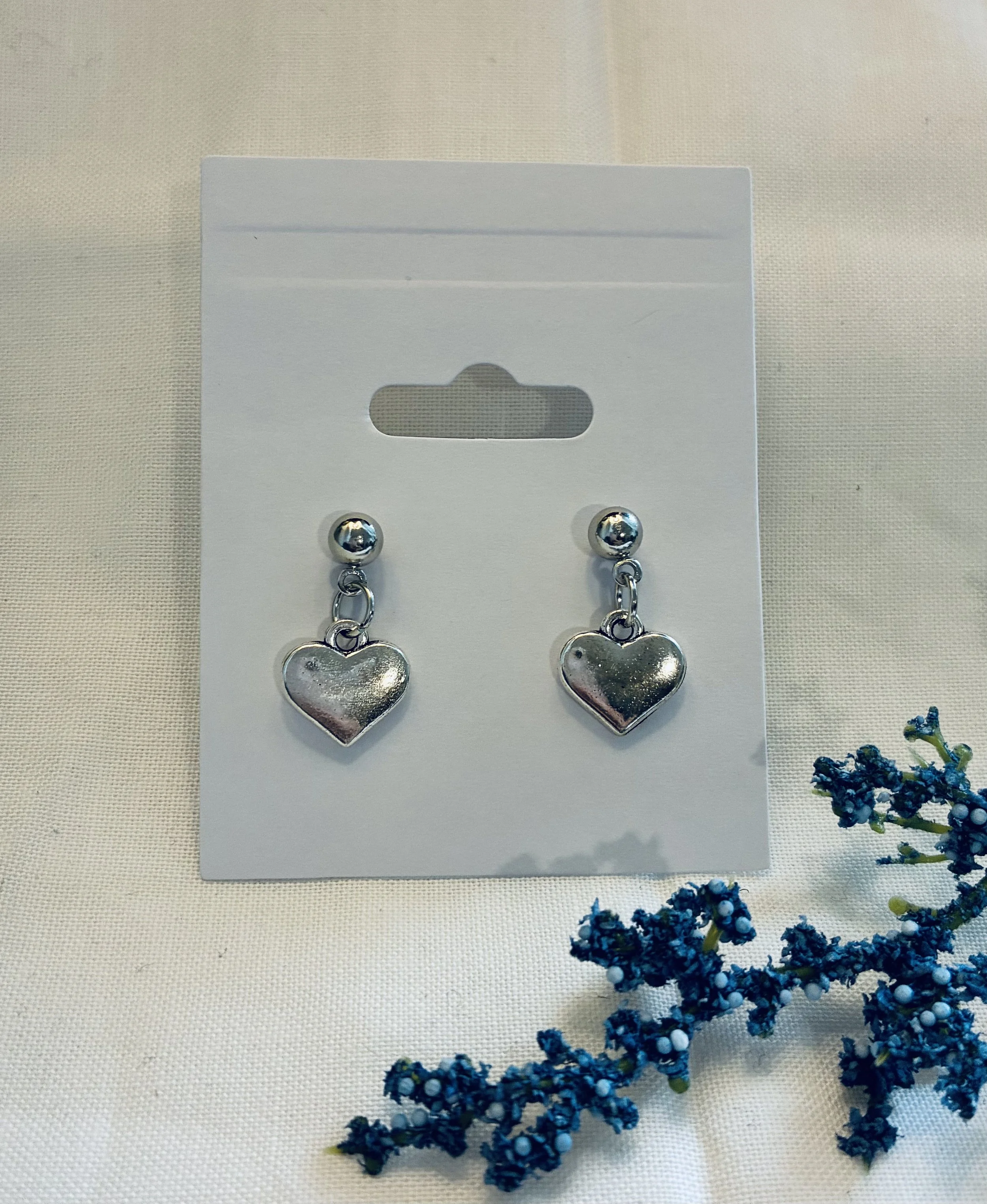 Silver Heart Earrings H/a