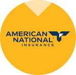 American National Insurance logo on yellow circular background