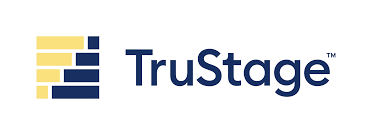 TruStage logo with a stylized bar graph icon in shades of yellow and blue