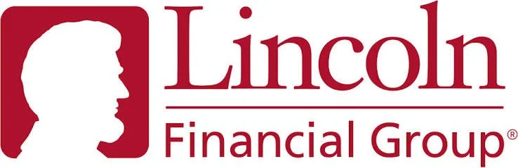 Lincoln Financial Group logo with a white silhouette of a man's head and the company name in red text.
