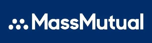 MassMutual logo with white text and symbols on a dark blue background.