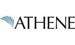 Athene logo with blue stylized feather above the text