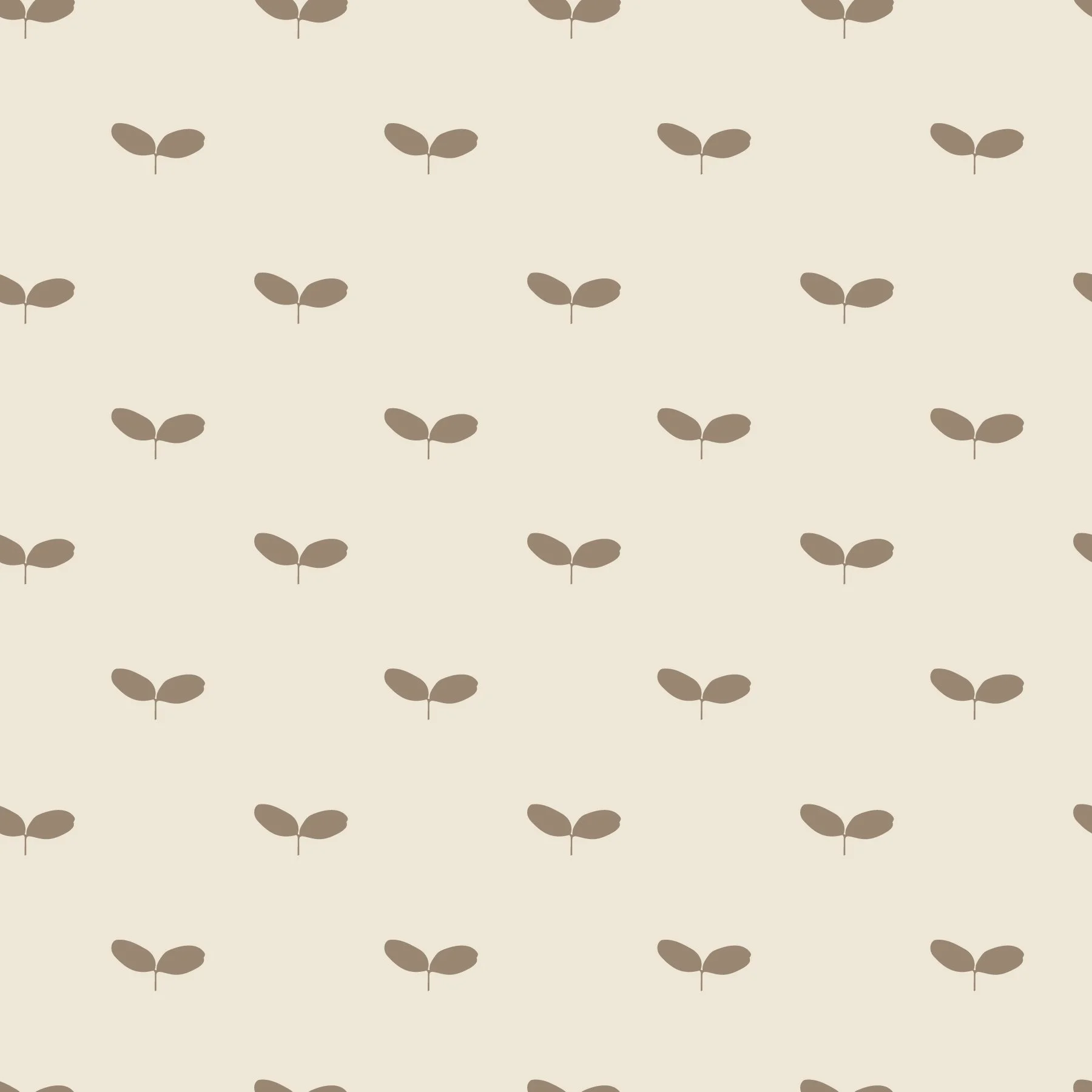 Pattern of brown leaves on a beige background, evenly spaced and repeating.