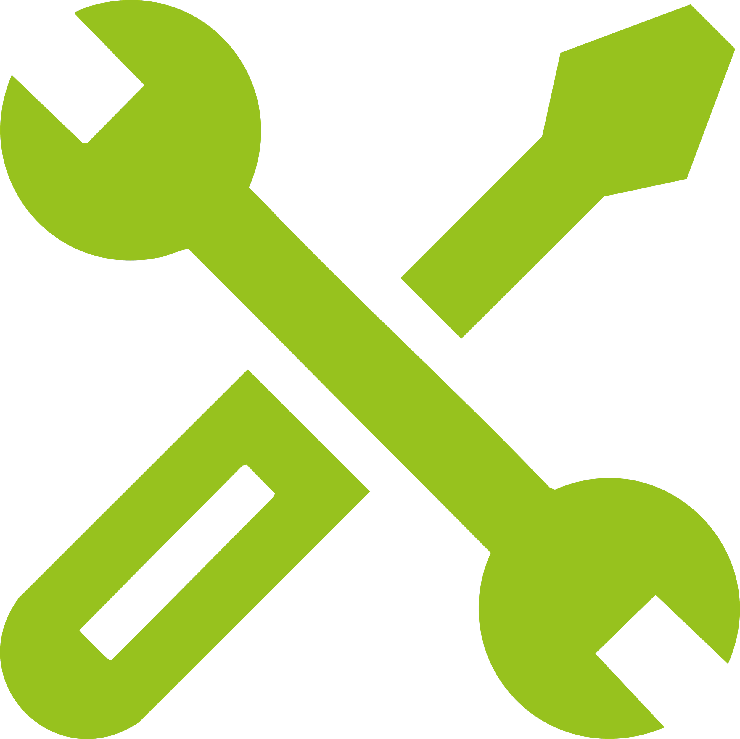 Green stylized check mark logo with a geometric design.