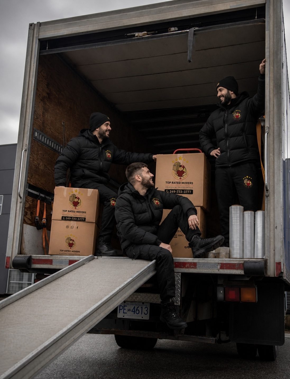 Top Rated Movers team loading a moving truck in Aurora, Ontario