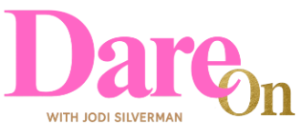Dare to Be Bold with Jodi Silverman book cover in pink, gold, and beige