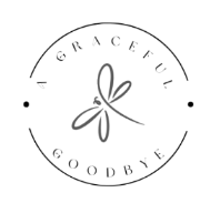 A circular logo with a dragonfly illustration in the center, surrounded by the words 'Graceful Goodbye'.