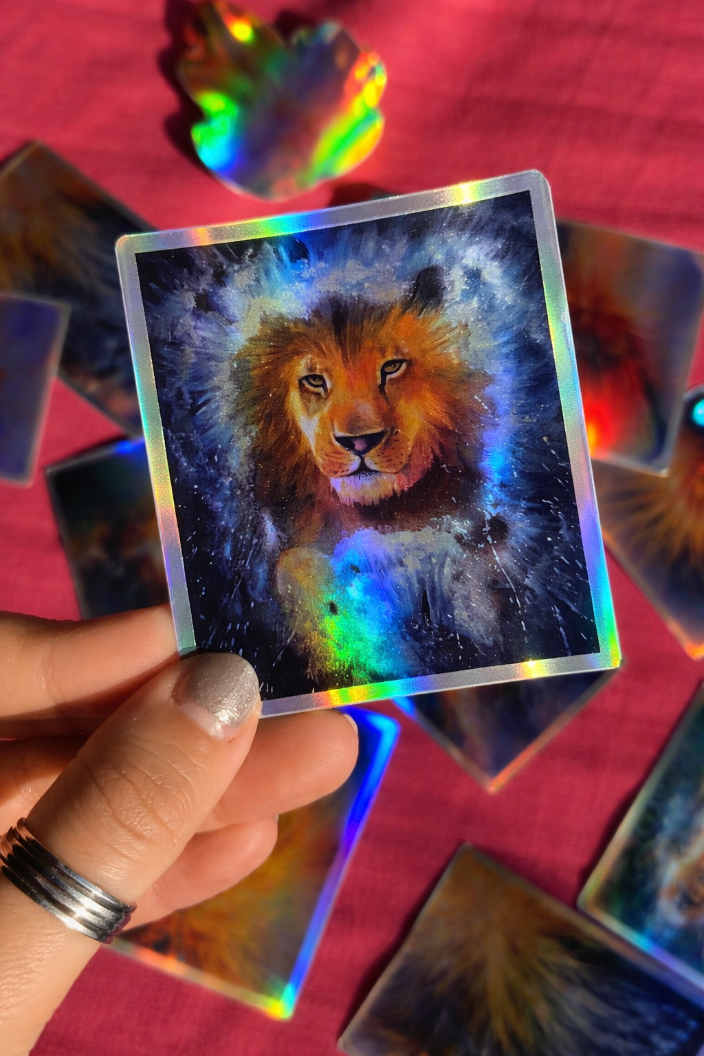 Holographic lion card with radiant shimmer.png
