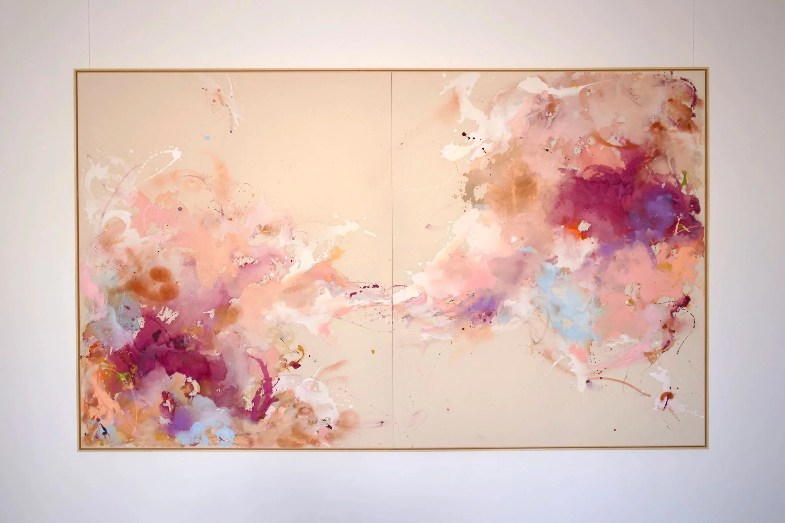 "Hand in Hand", original abstract artwork by Denize Jung inspired by connection, harmony and the quiet beauty of shared moments in Mediterranean living.