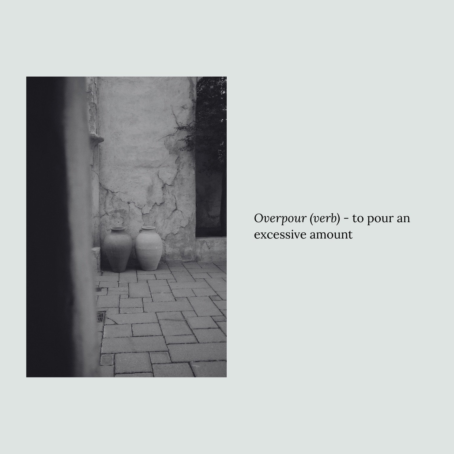 Overpour - the journey of a broken vessel, now gracefully rebuilt and repurposed. A purpose of a life liven outwardly. A transition from self-indulgence to humble acceptance.

This book marks another step in my personal journey. Another installment o