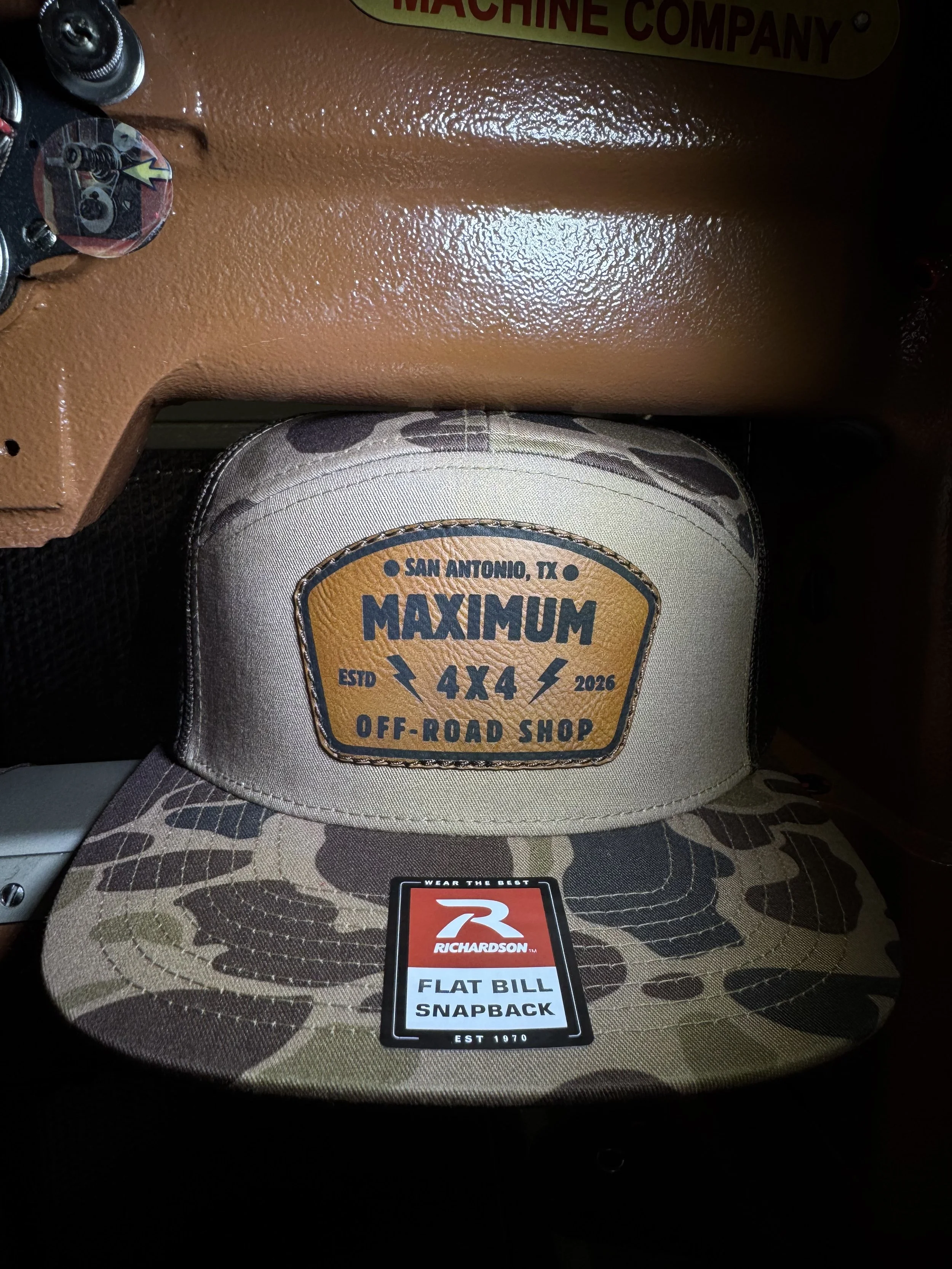Duck Camo Hat w/ Leather Patch