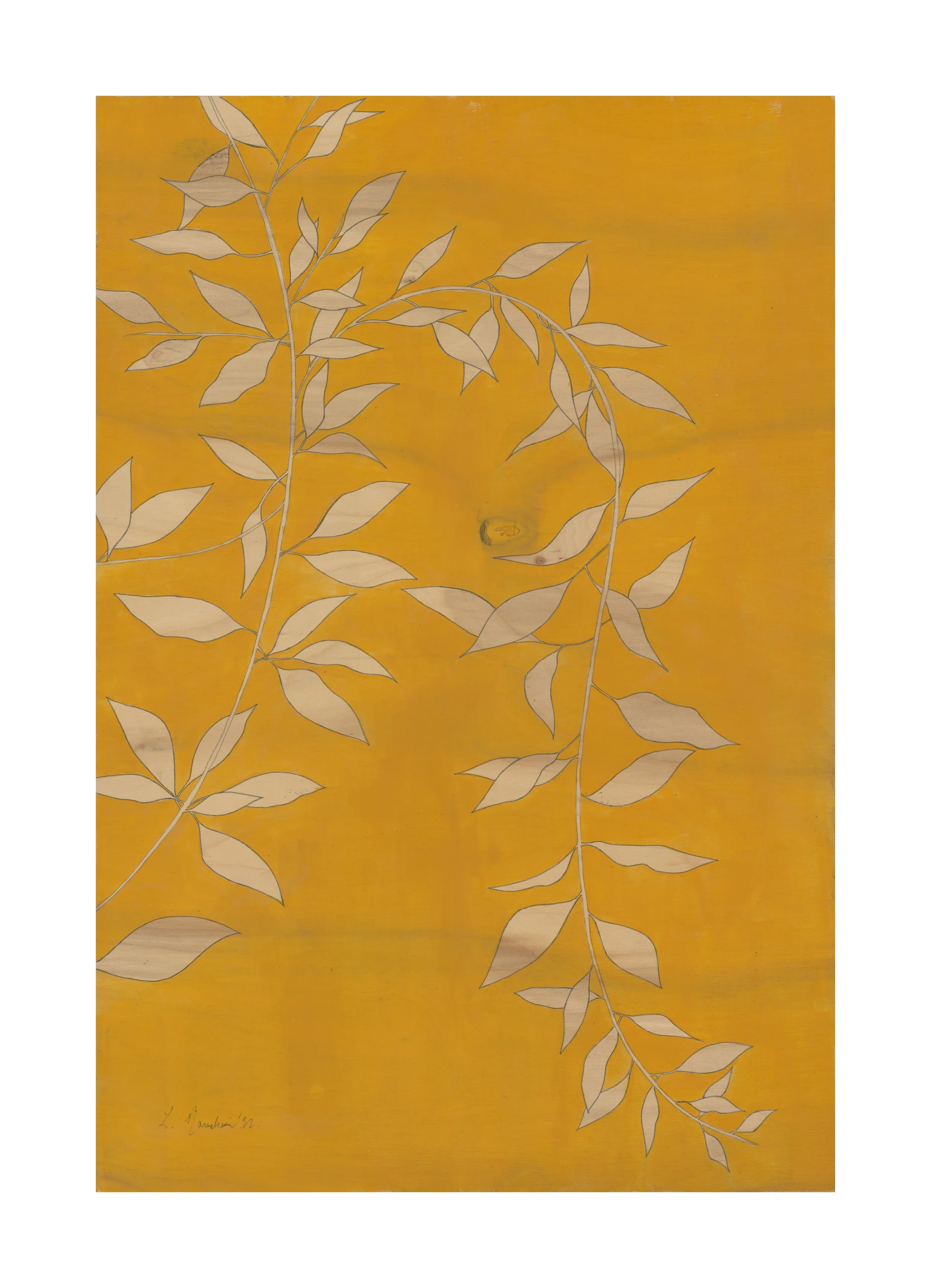 ORANGE LEAVES SILHOUETTE PRINT