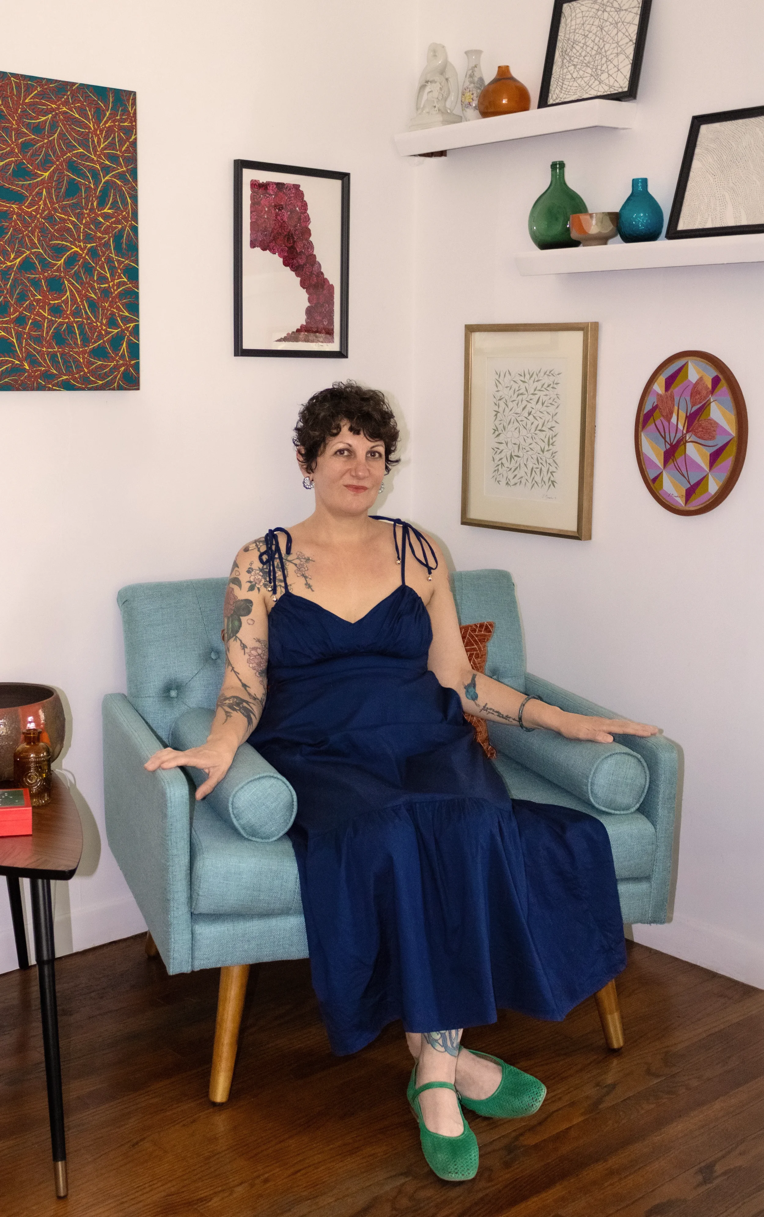 Lisa Marashian, surface pattern designer and fine art print artist, in her studio