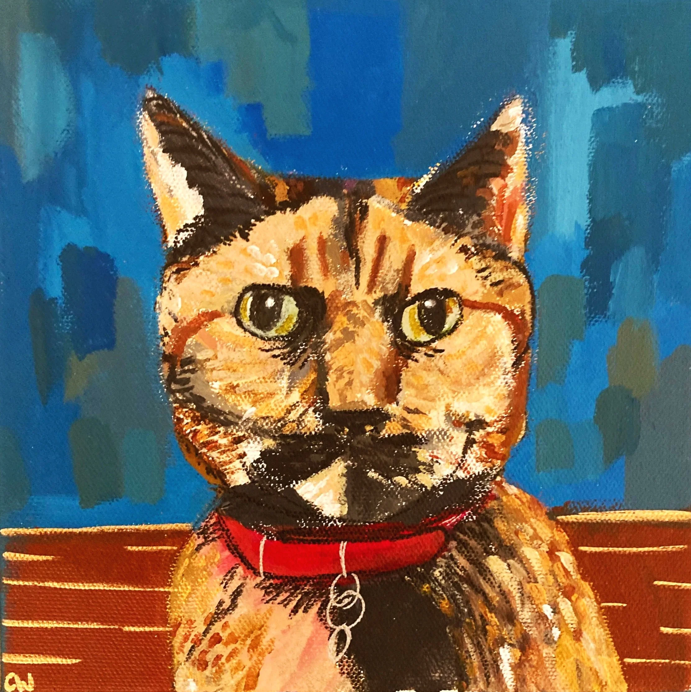 "Handsome Cat," 2021, Acrylic 