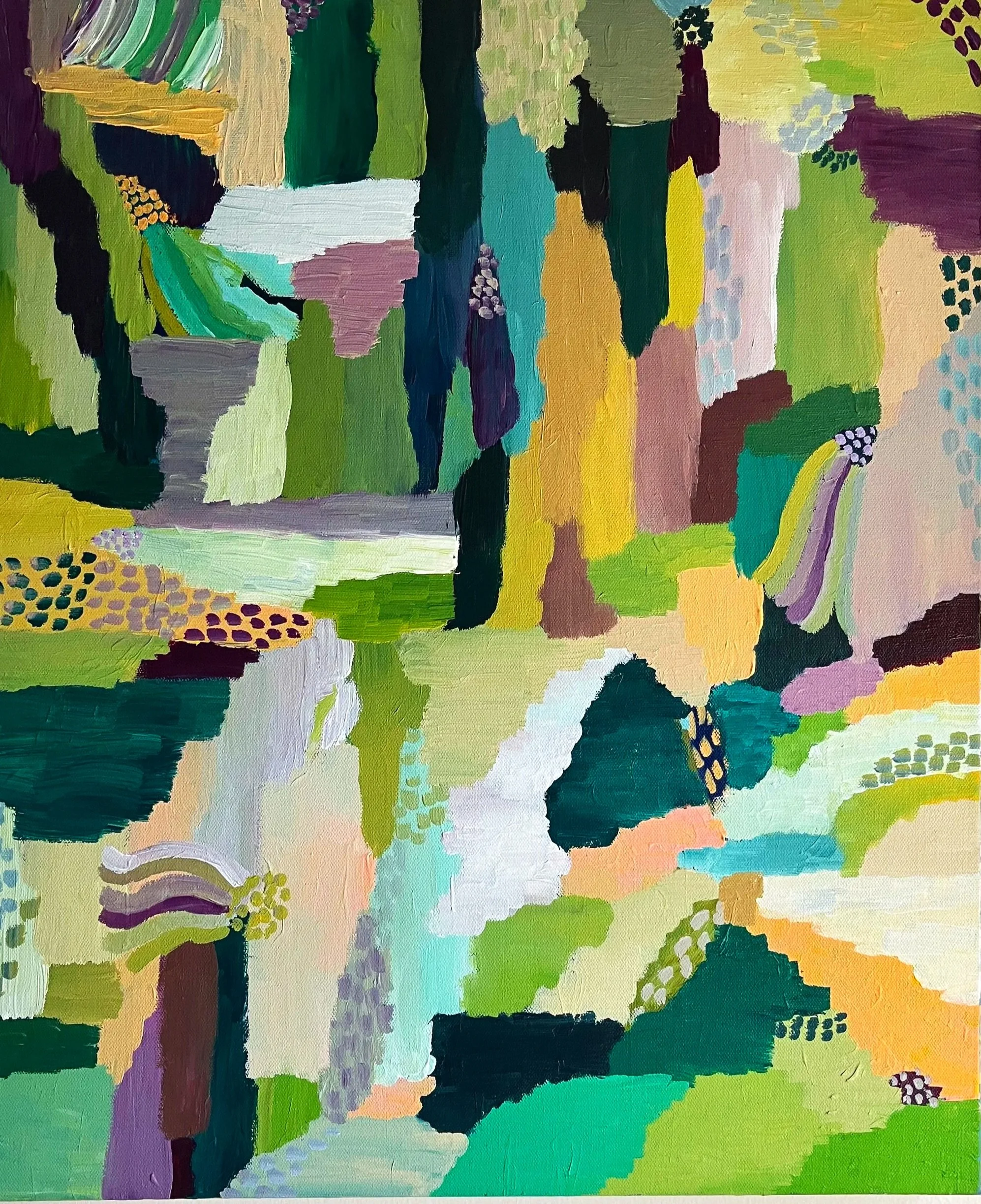 "Digital Garden," 2019, Acrylic 