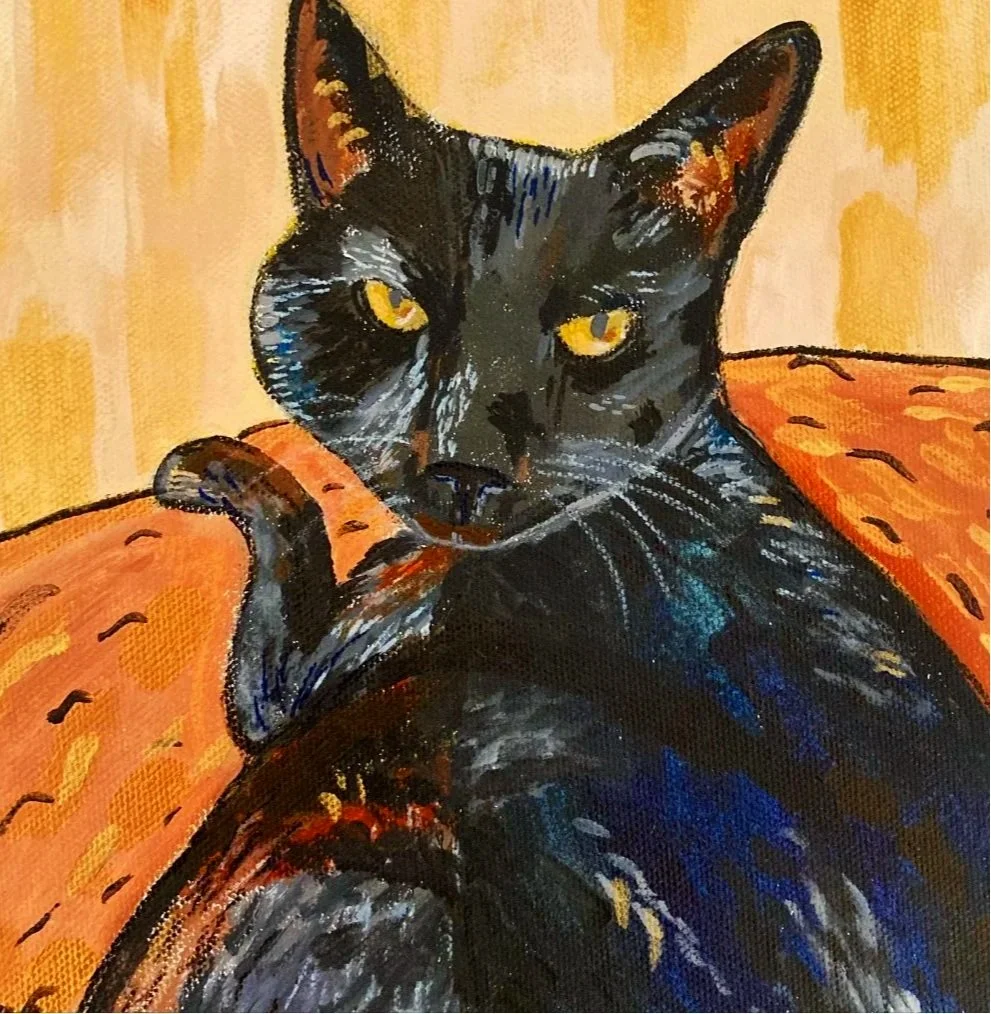 "Sassy Cat," 2021, Acrylic 