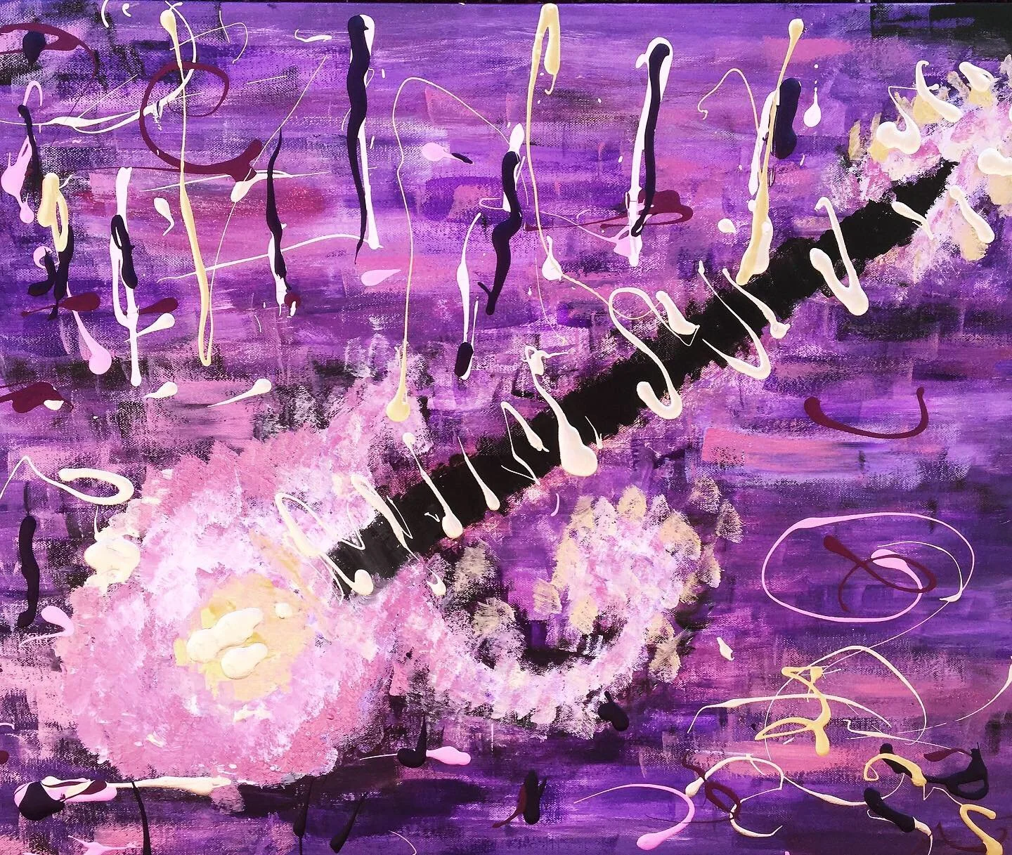 "Prince's Guitar," 2017, Acrylic 