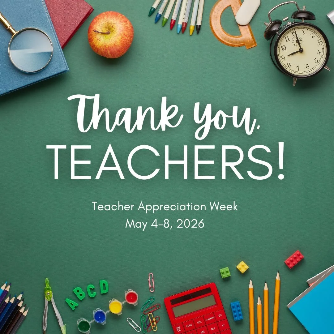 Teacher appreciation week starts tomorrow!! We can&rsquo;t wait to show our teachers how much we appreciate them.  Thank you for showing them your appreciation - homemade cards 🖍️, flowers 💐, gifts and a simple &ldquo;thank you.&rdquo; 🍎 🌱 🖍️ 🍏