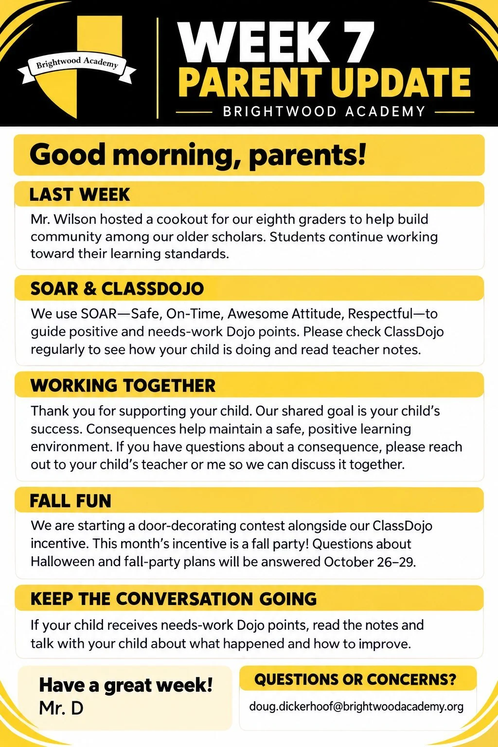 Here is this week's parent letter.
