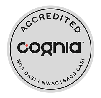 Cognia Accredited school badge.