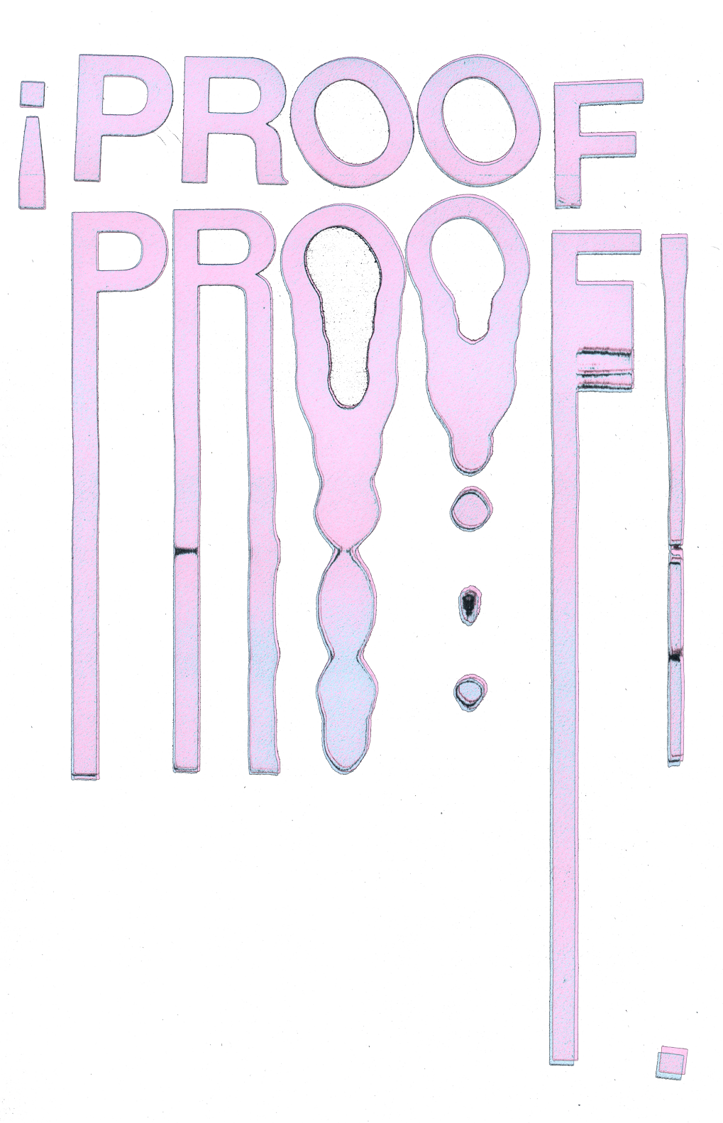 Neon-style sign in pink and purple with the words "Proof of You" and a light bulb illustration in the center.