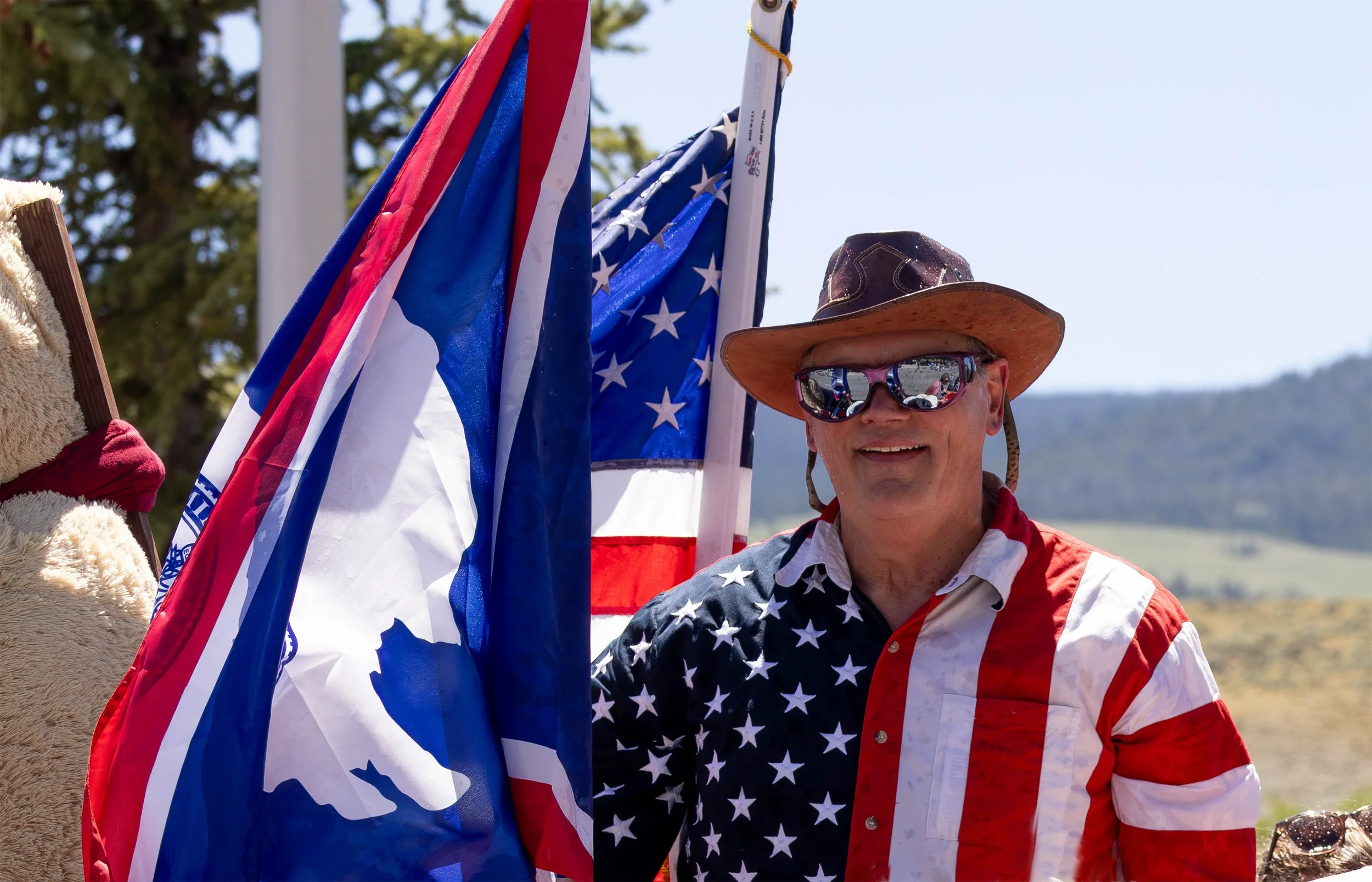 Dave Furman marching in the Dubois July 4th parade, 2026
