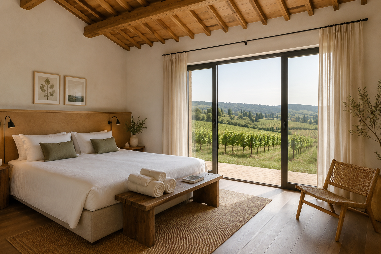 Buga Retreats luxury vineyard estate bedroom