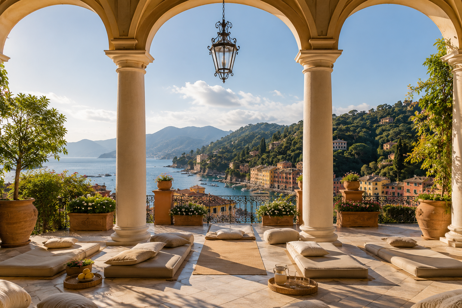 Portofino villa panoramic terrace Buga Retreats