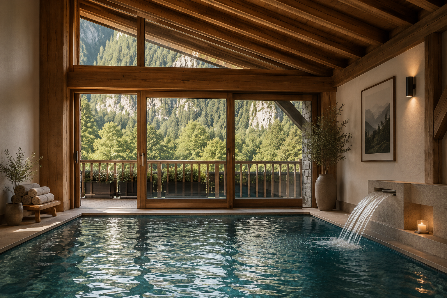 Luxury indoor pool Buga Retreats wellness