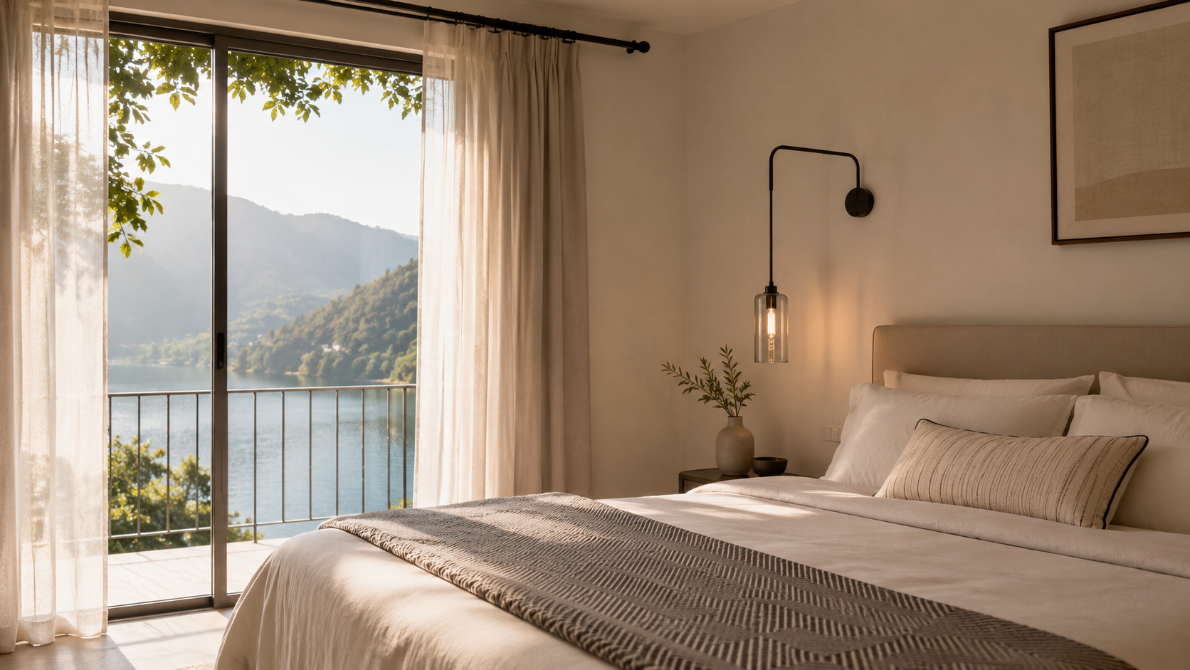 Buga Retreats luxury lakefront villa bedroom