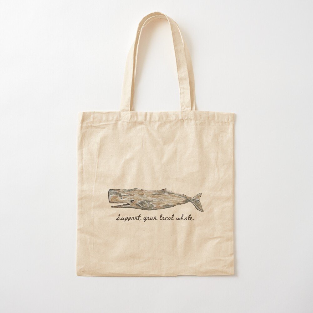 Sperm Whale | Support Your Local Whale | Cotton Tote
