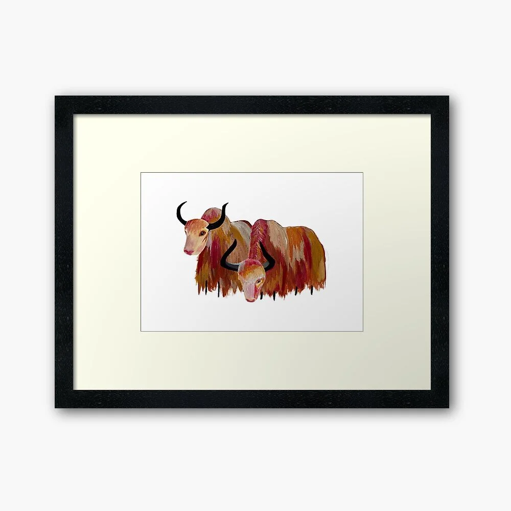 Grazing Yaks | Framed/Unframed Print