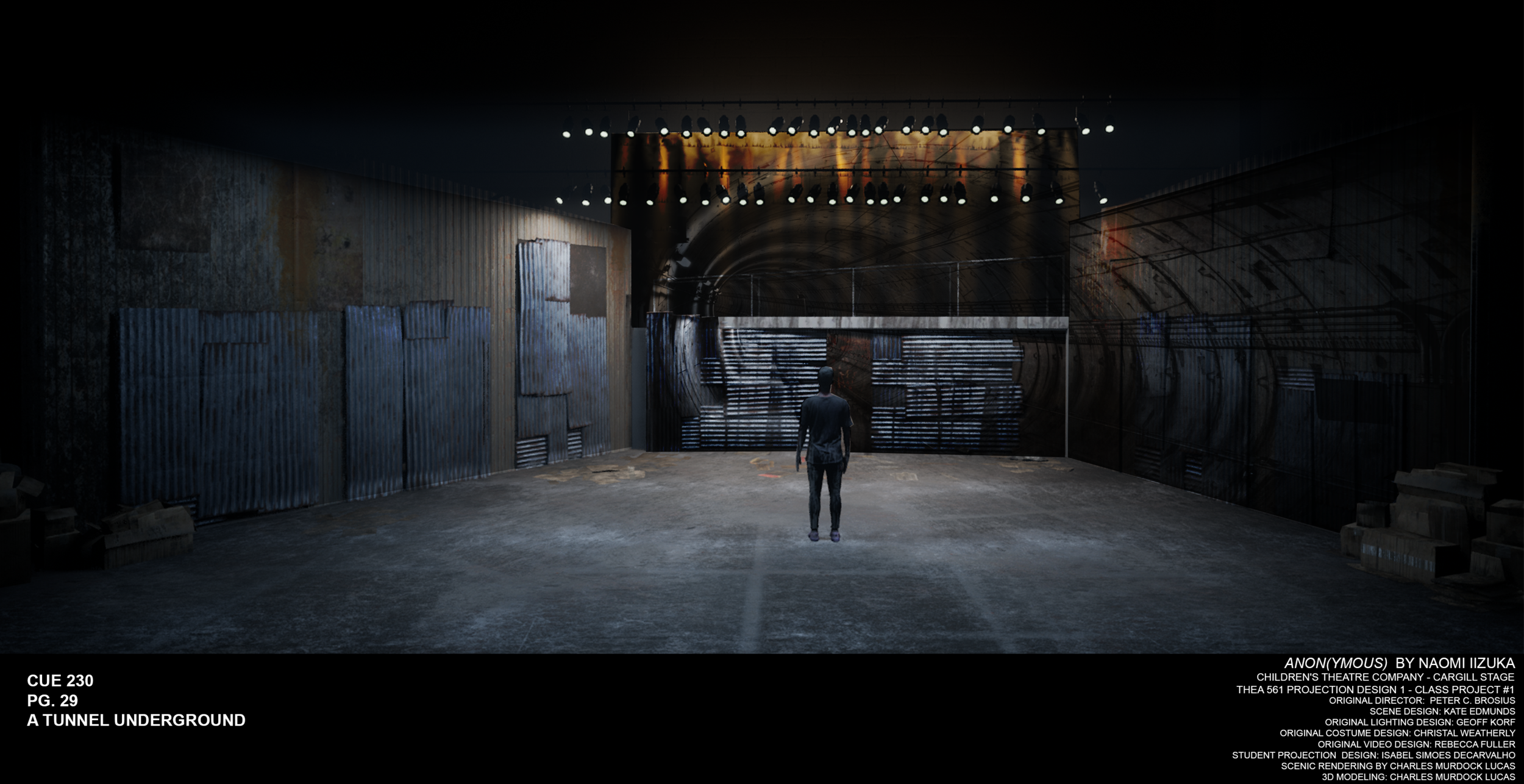 Photoshop rendering of a theoretical projection design for the play “Anon(ymous).”
