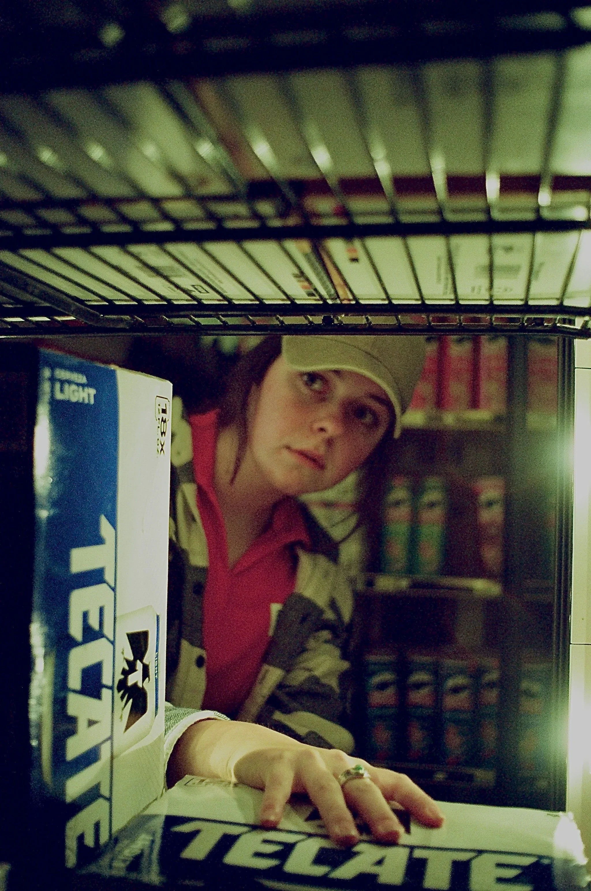 Close up of a gas station worker from the film “Wolf in Lamb’s Skin.”
