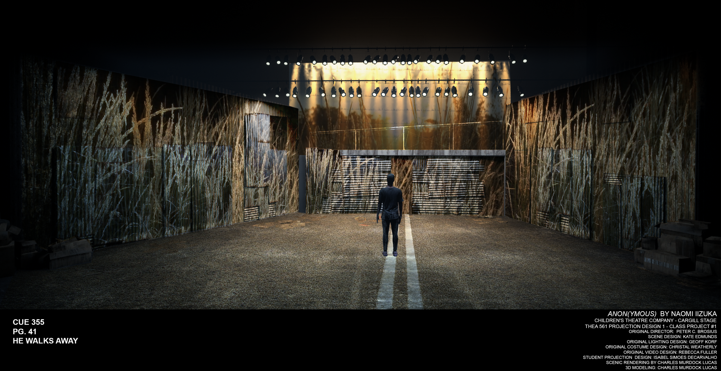 Photoshop rendering of a theoretical projection design for the play “Anon(ymous).”