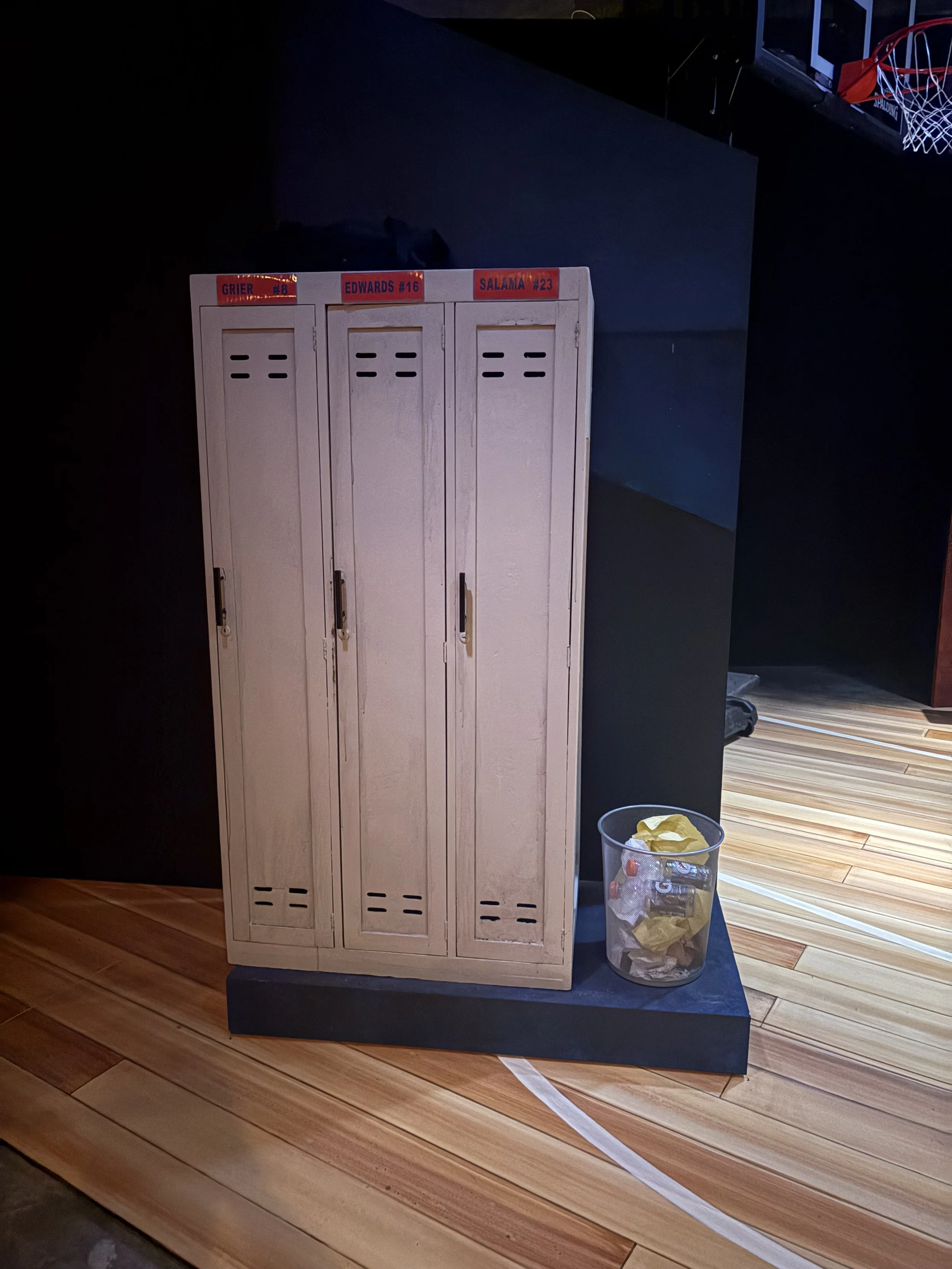 Graphic designed labels for locker set dressing in the play “American Fast” by Kareem Fahmy