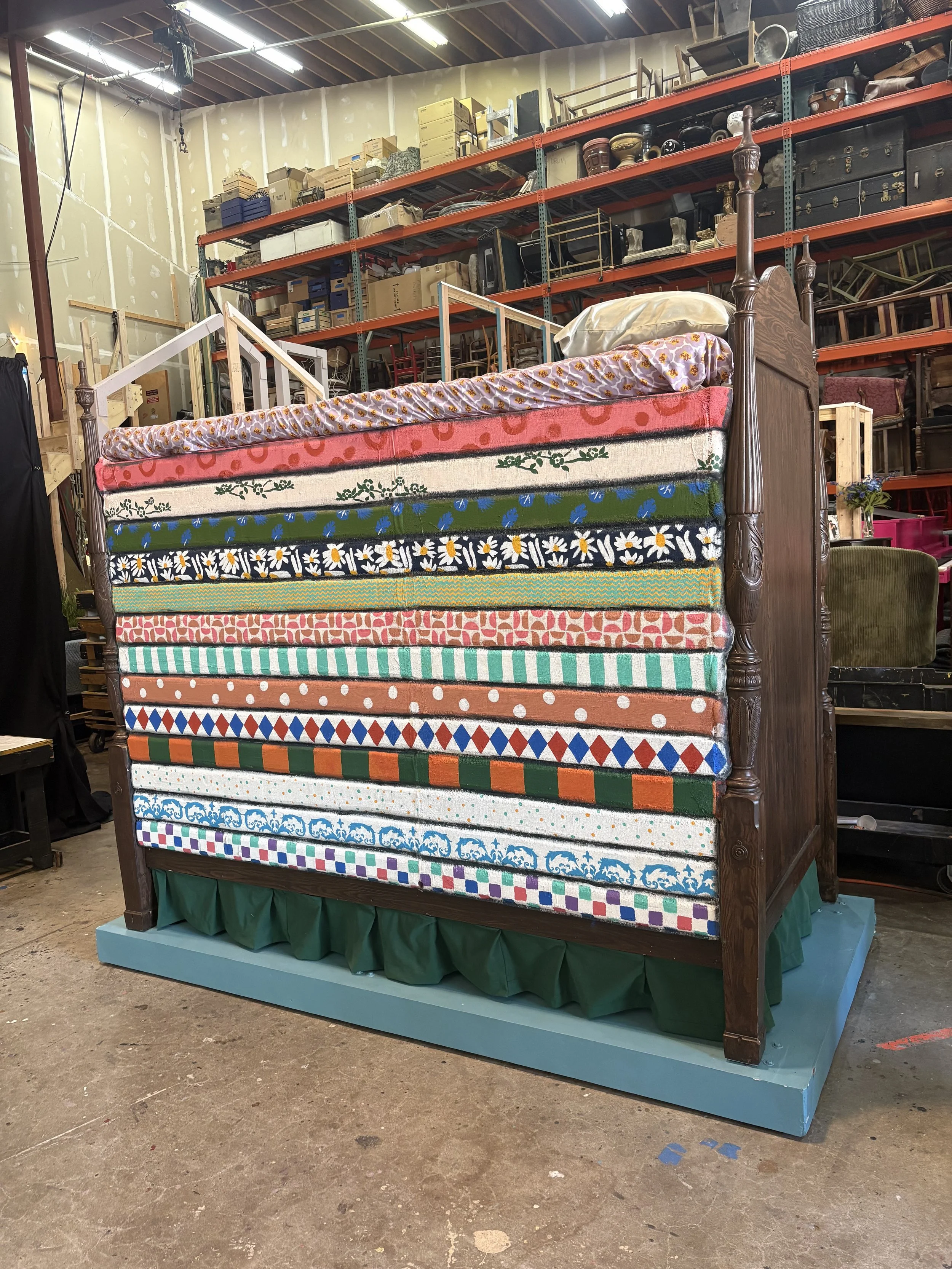 The designed and built bed for the opera “Once Upon a Mattress”