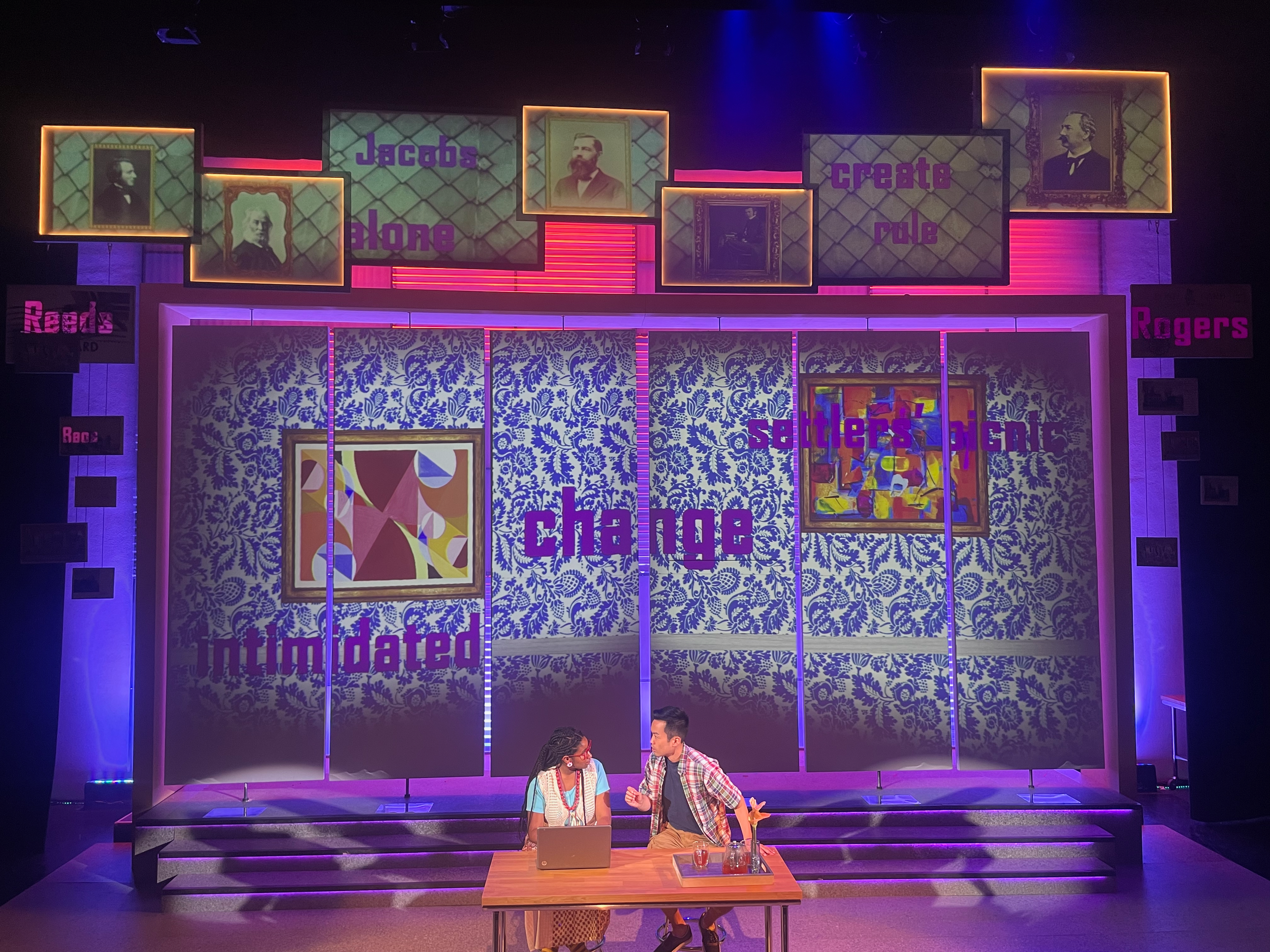 Living room and writing a piece projection design for the world premiere musical “Postcard American Town”