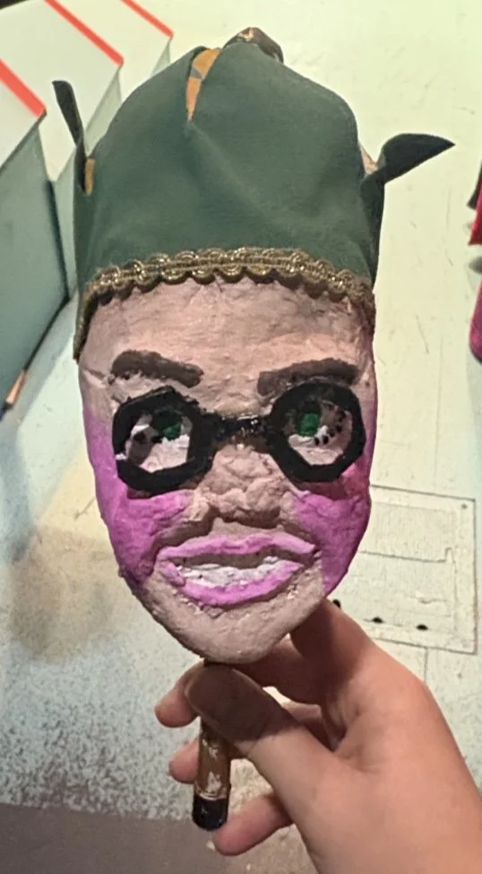 The foam carved head for the jester staff in the opera “Once Upon a Mattress”