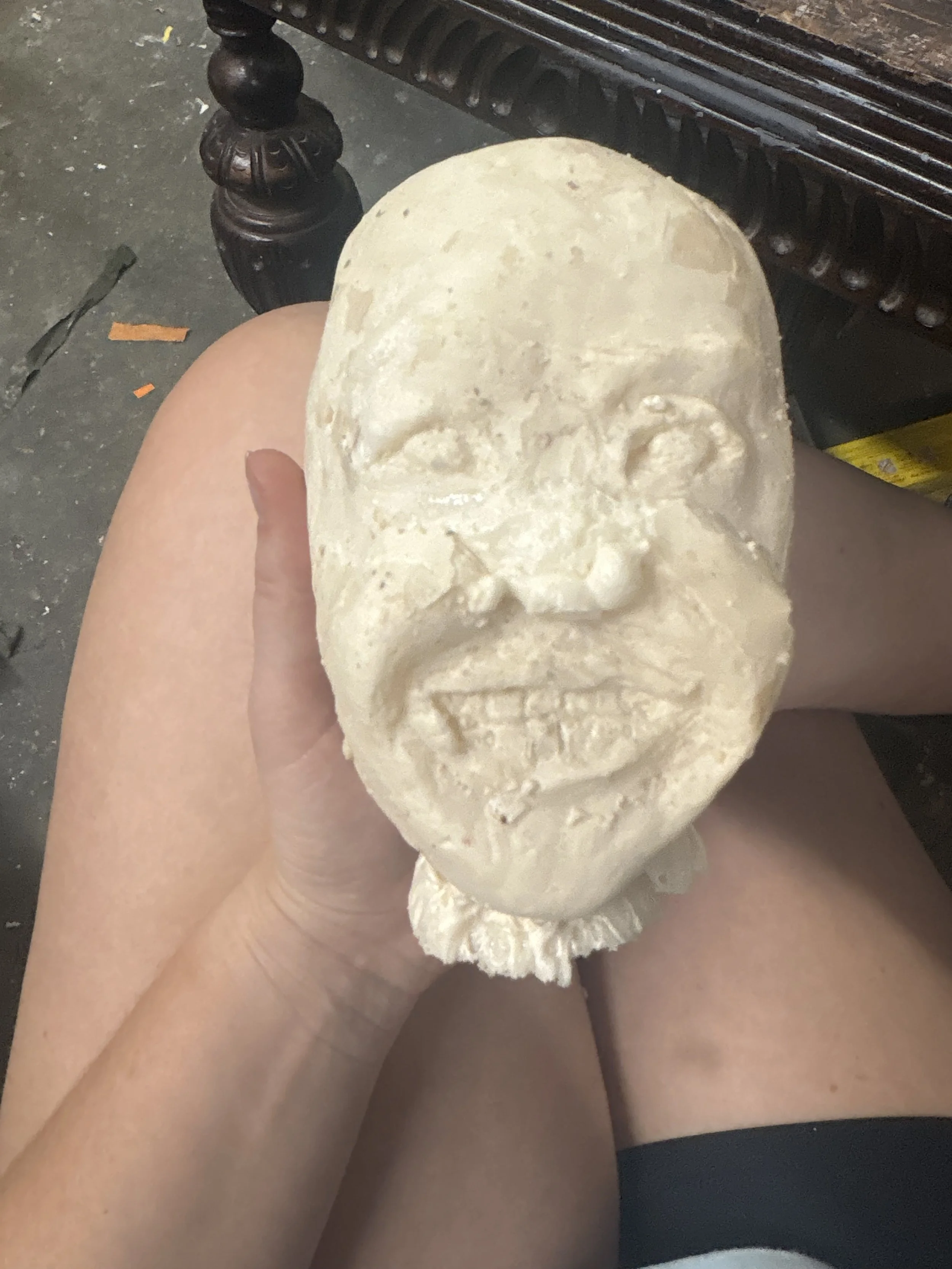 The foam carved head for the jester staff in the opera “Once Upon a Mattress”