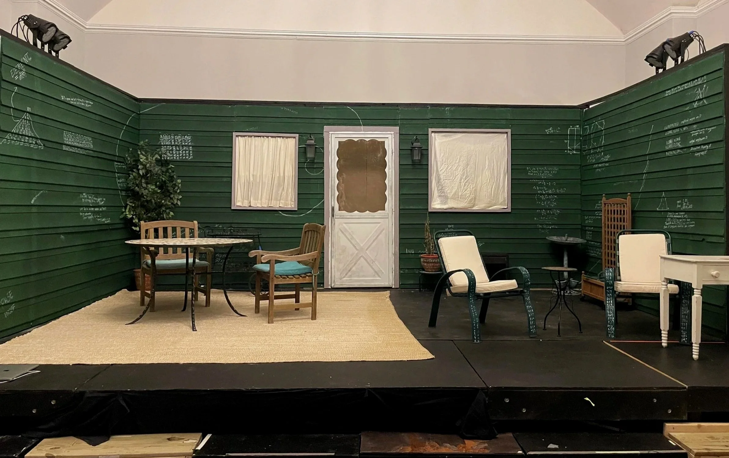 The decorated set for the design of the play “Proof” by David Auburn
