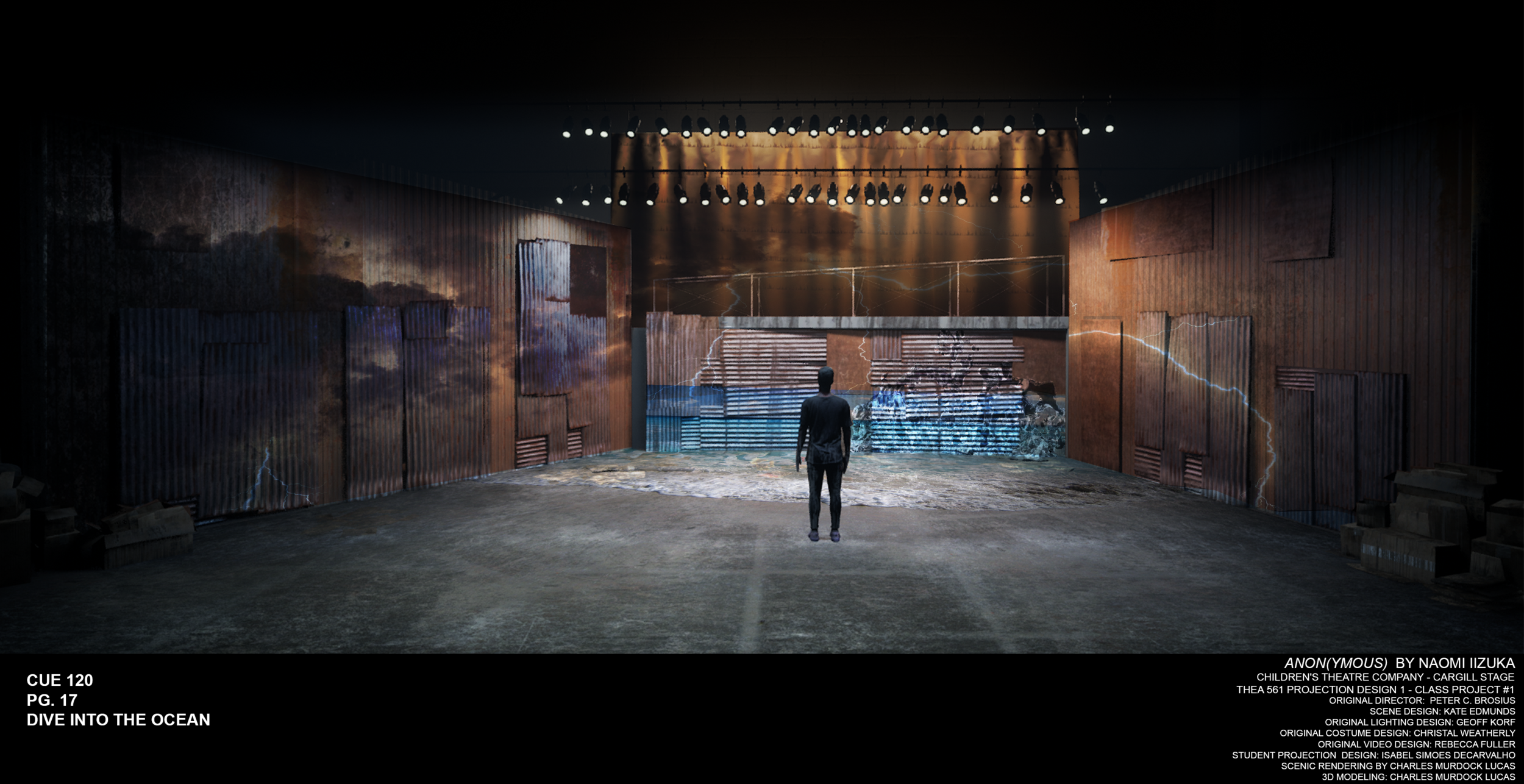 Photoshop rendering of a theoretical projection design for the play “Anon(ymous).”