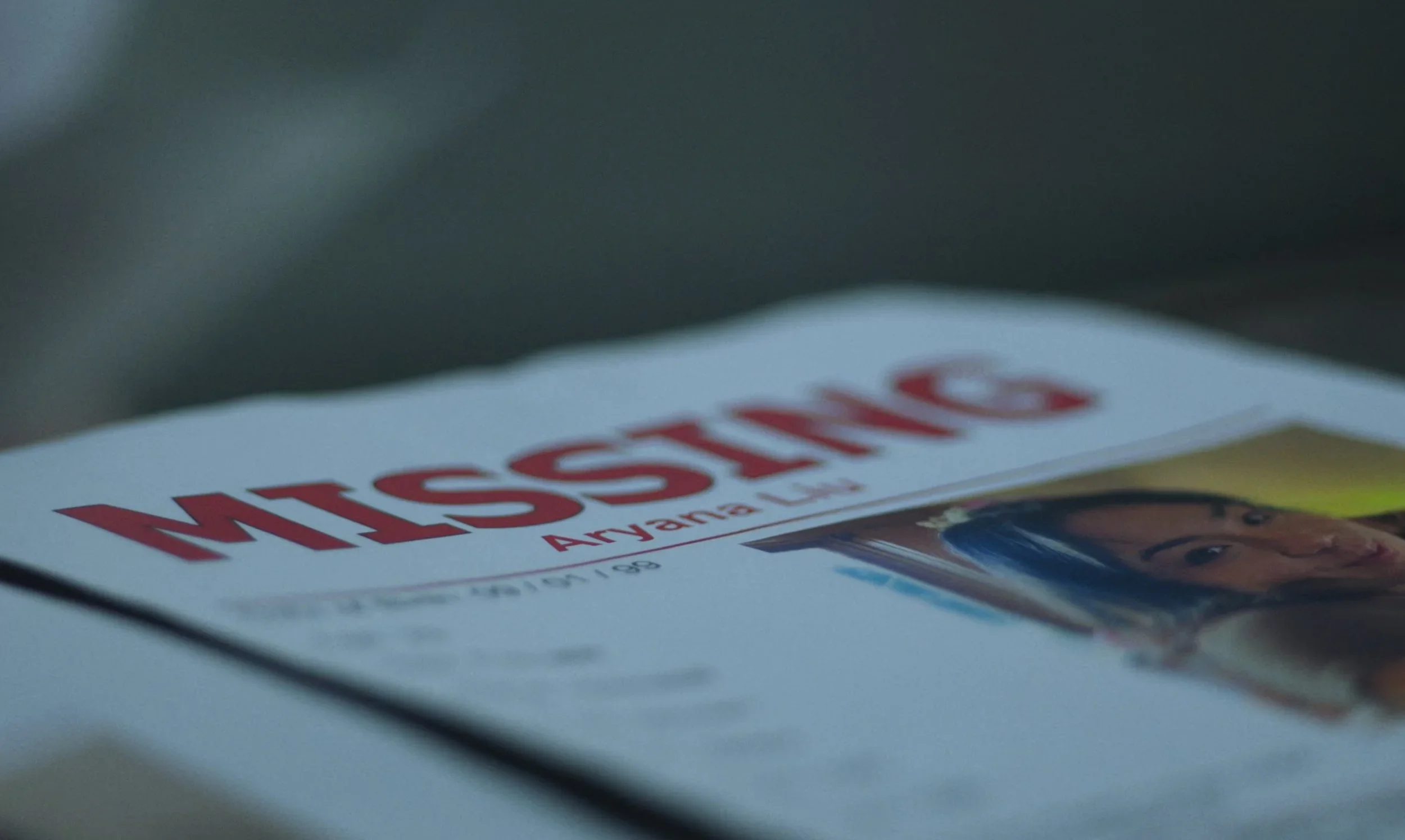 Close-up of a designed missing poster for the film “Wolf in Lamb’s Skin.”